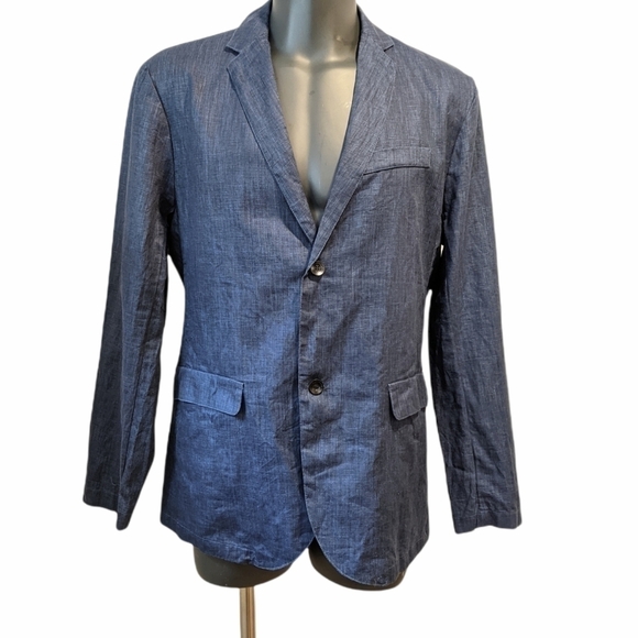 FIVE Four men’s 100% linen navy blue blazer XL - Picture 1 of 12